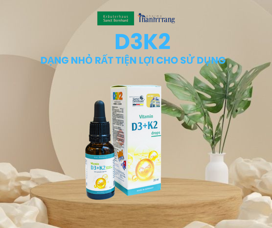 Vitamin D3 + K2 Drops  - thiết yếu cho sự phát triển của trẻ những năm đầu đời